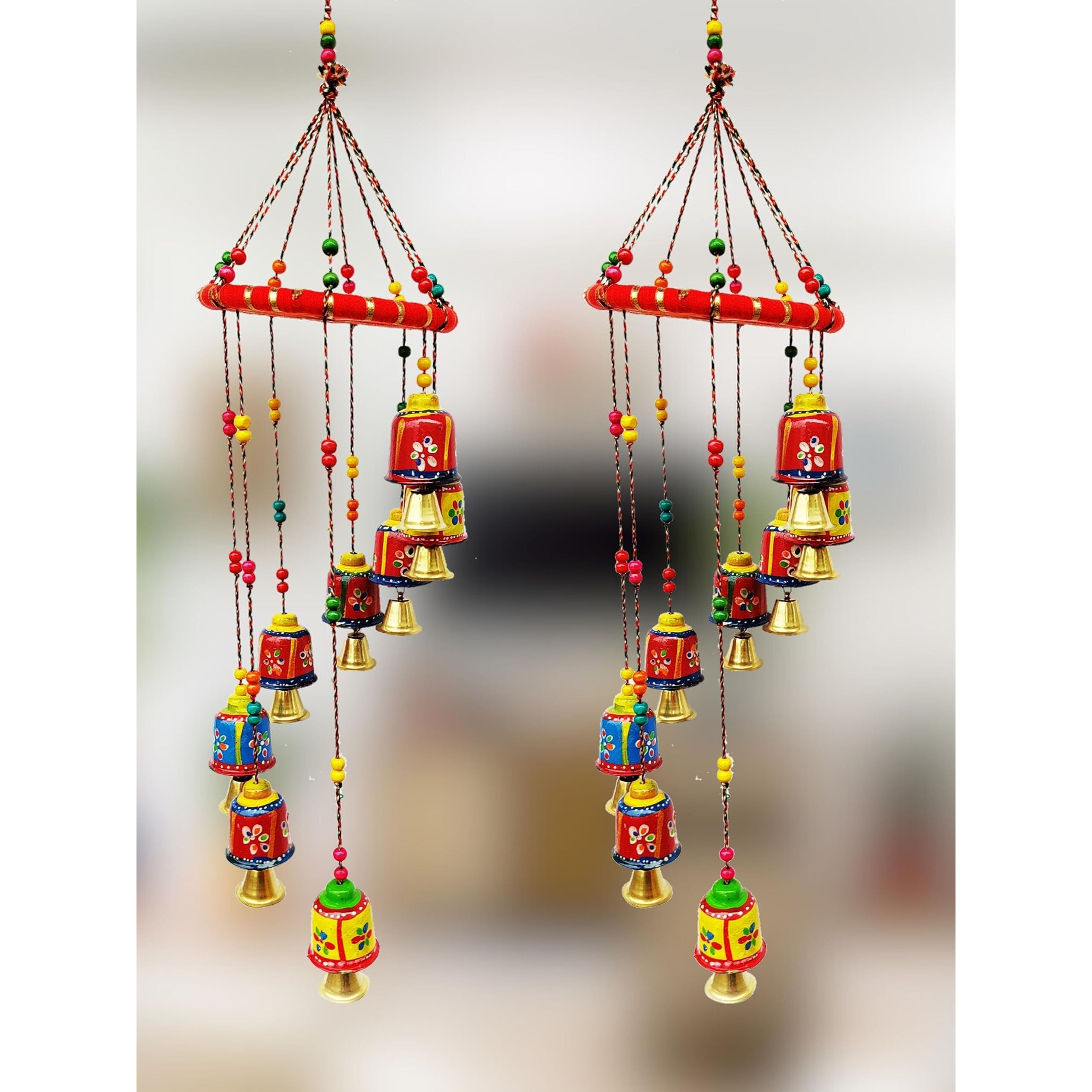 JH Gallery Handcrafted Rajasthani Door & Wall Hanging Home Decor | Balcony Decor Hanging | Home Furnishing | Diwali Gift | Corporate Gift | Home Decor Items (Pack of 2, Multi-Colour)