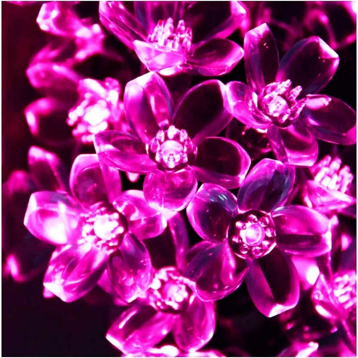 One94Store 42 Flower LED Made in India Silicon Flower Curtain String Window Festival Lights Indoor Outdoor Home Decoration Series for Diwali, Christmas, Wedding, Party, Home (12 Meter, Pink)