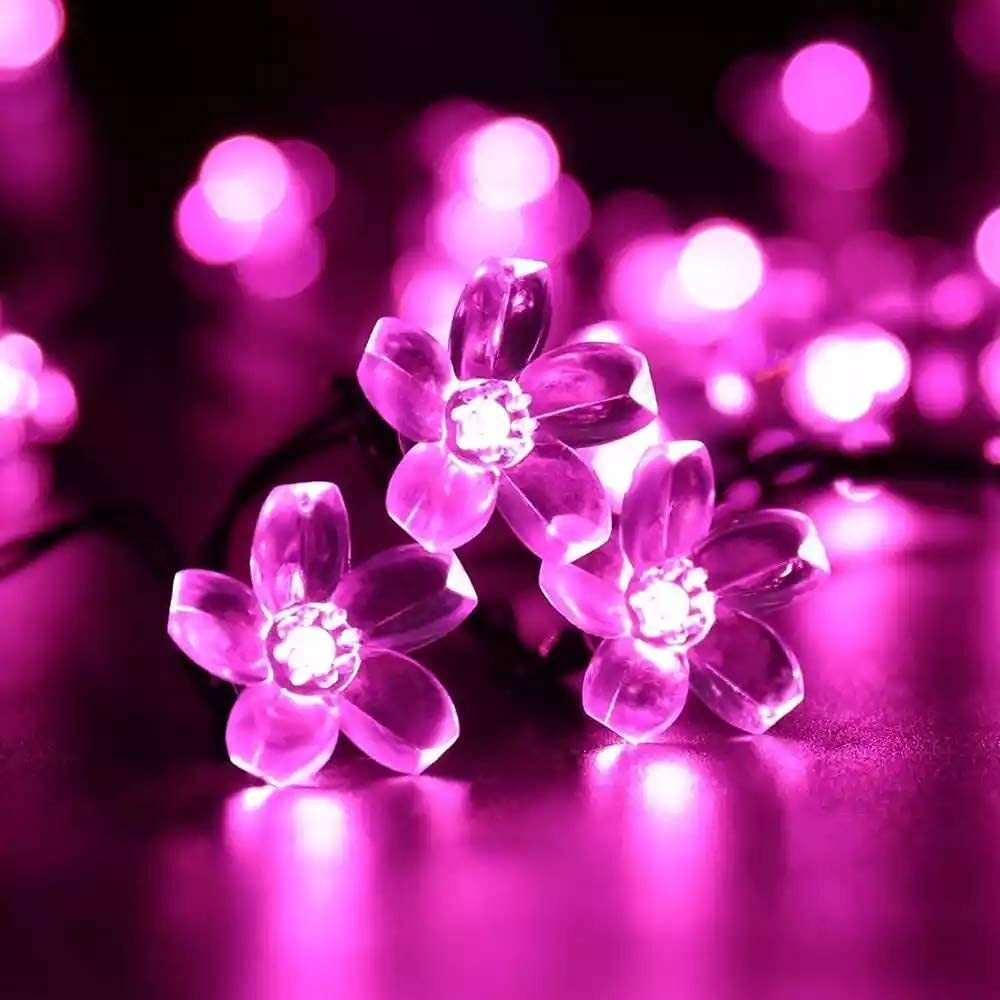 One94Store 42 Flower LED Made in India Silicon Flower Curtain String Window Festival Lights Indoor Outdoor Home Decoration Series for Diwali, Christmas, Wedding, Party, Home (12 Meter, Pink)