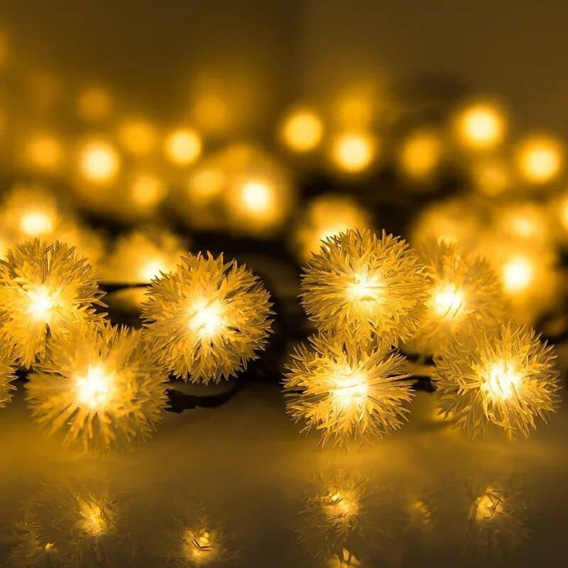 PESCA Firework Ball String Lights for Indoor Outdoor Decoration Diwali Light for Party Birthday Diwali Christmas Navratri Valentine Gift Home Decoration Light (3 Meter 15 LED, Warm White)