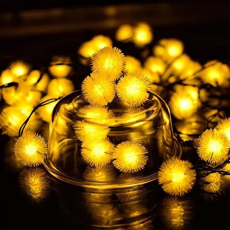 PESCA Firework Ball String Lights for Indoor Outdoor Decoration Diwali Light for Party Birthday Diwali Christmas Navratri Valentine Gift Home Decoration Light (3 Meter 15 LED, Warm White)