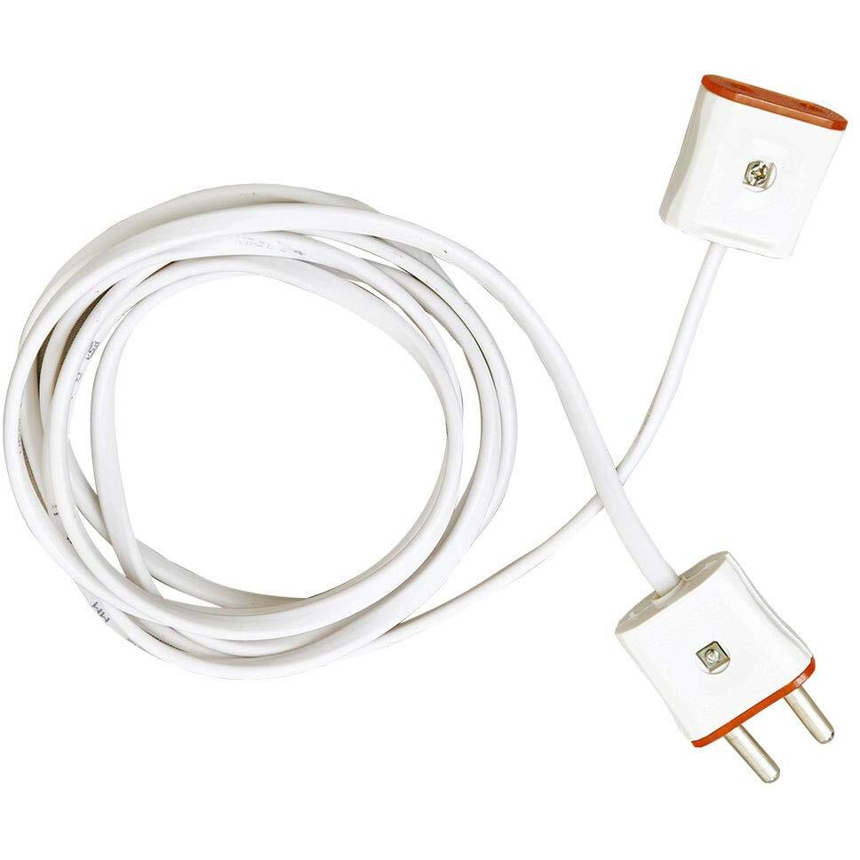 Hi-PLASST 2-Pin Flexible Male-Female Socket,Flat Wire,Extension Cord for Multipurpose Use,Festive Decorations,Diwali,Christmas,etc (4mtr)