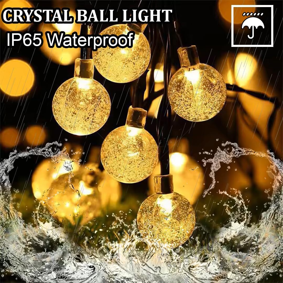 fizzytech Crystal Bubble Ball String Lights of Home Decoration Diwali Light for Party Birthday Diwali Christmas Navratri Valentine Gift Home Decoration Light (15 Meter 100 LED, Warm White)
