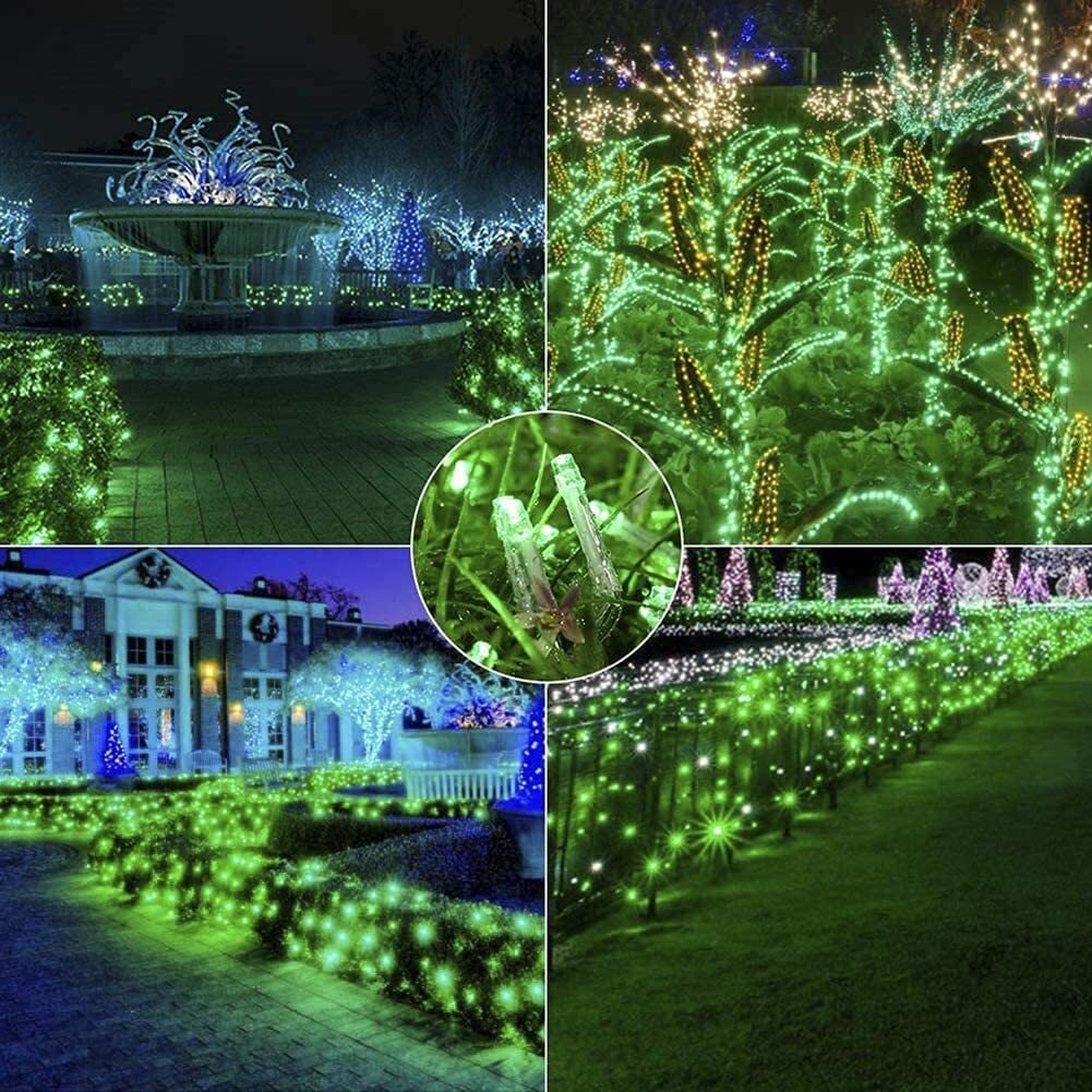 PESCA LED String Lights Serial Bulbs Ladi Decoration Lighting for Diwali Christmas (20 Meters) - Set of 2, Green