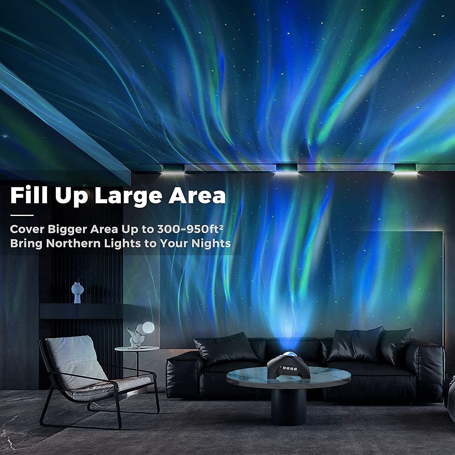 NYRWANA Night Lamp for Bedroom, Aurora Light Projector, LED Northern Lights Projector, Star Projector Night Light, Galaxy Projector with Remote Control, Diwali Light