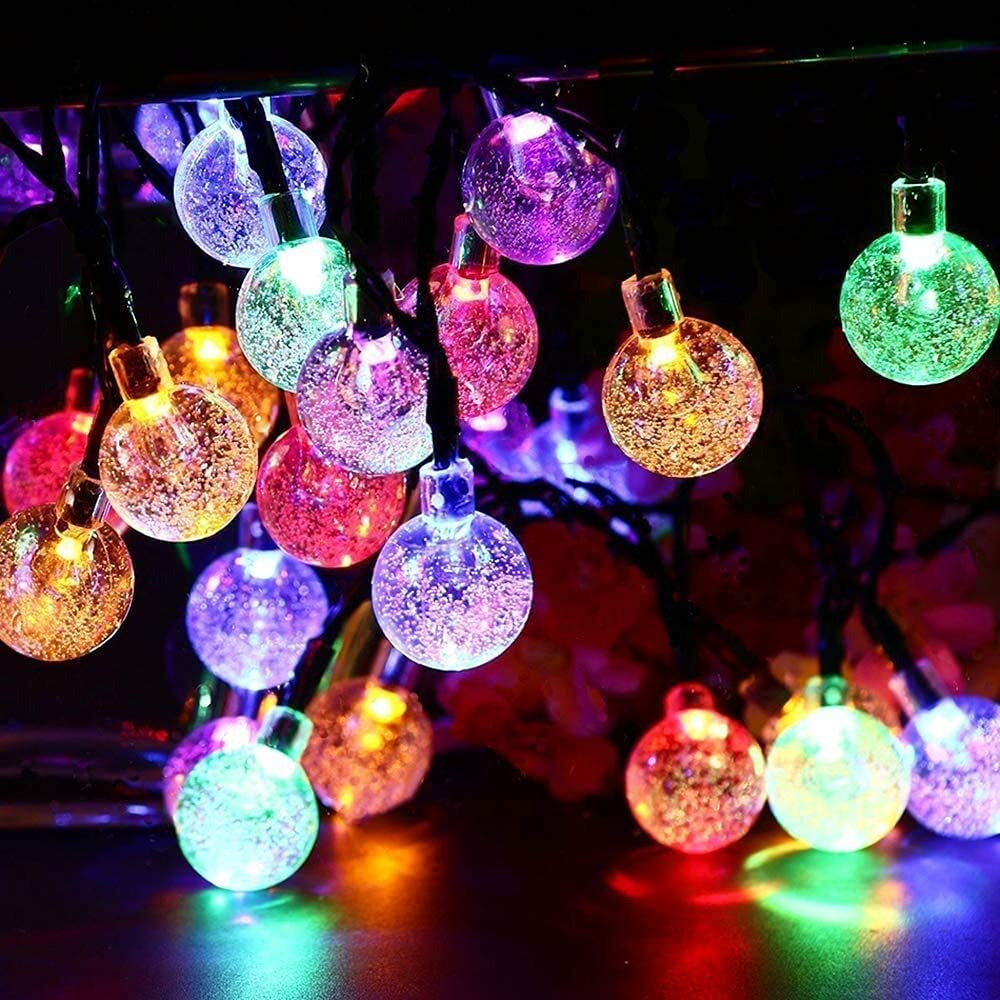 The Purple Tree Decorative Multicolor Crystal Bubble Ball String LED Lights for Diwali Christmas - 3 Meter (1 pc, 20 Bulbs) Diwali Lights, Christmas Decorative Lights, Festive Lights, led Lights