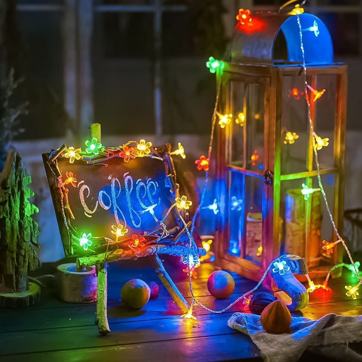 The Purple Tree Plastic Multicolor Flower Led String Light For Diwali,Christmas And Weddings(16 Flower,3 Mtr)Flower 3D Light,Diwali Light,Christmas Light,Romantic Light Decoration,(Plugin),3 Meters