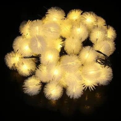 The Purple Tree Firework Fuzzy Ball LED String Light (20 LED, 3 Mtr, Warm White) LED Light for Home Decoration, Indoor Outdoor Light Waterproof Led Light for Diwali, Christmas