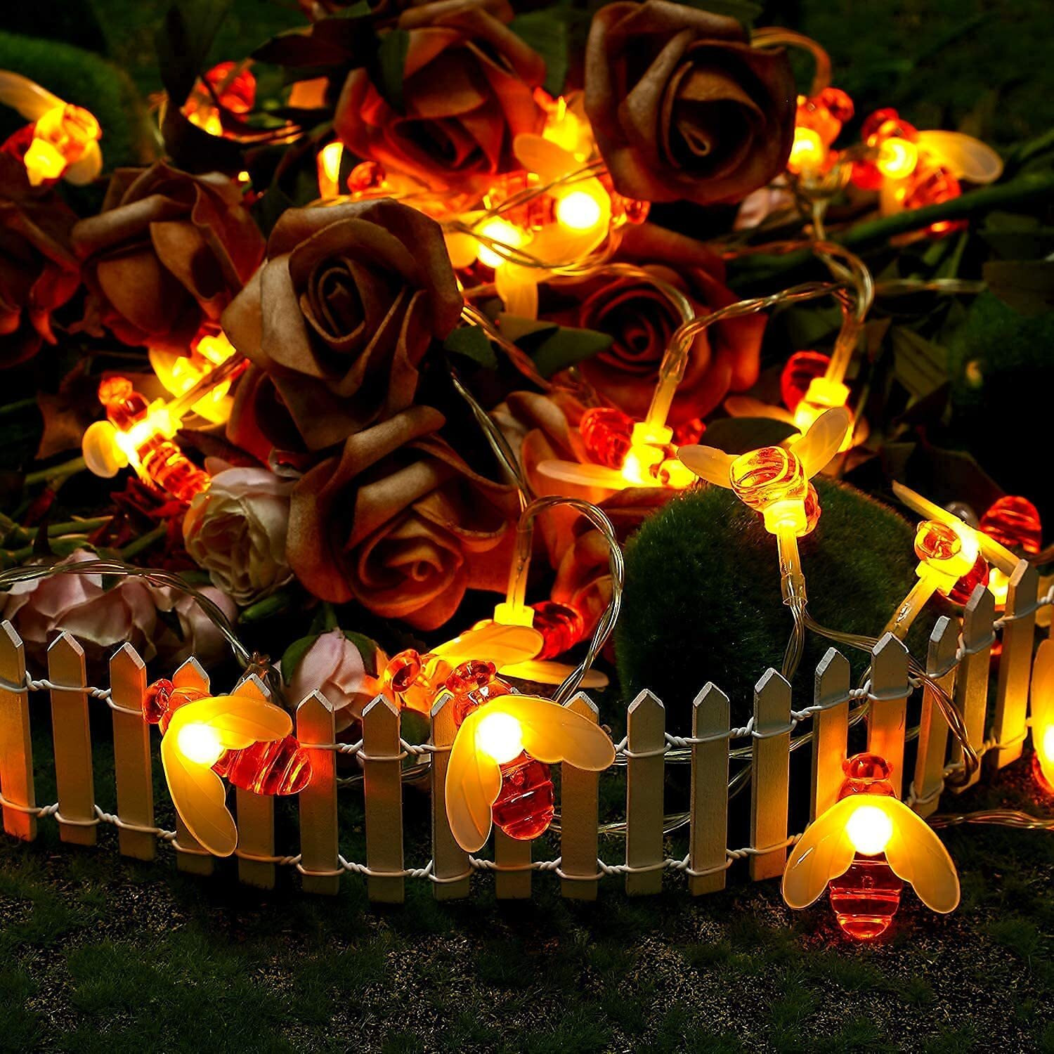 PESCA Honey Bee String Lights for Indoor Outdoor Decoration Diwali Light for Party Birthday Diwali Christmas Navratri Valentine Gift Home Decoration Light (4 Meter 25 LED, Warm White)