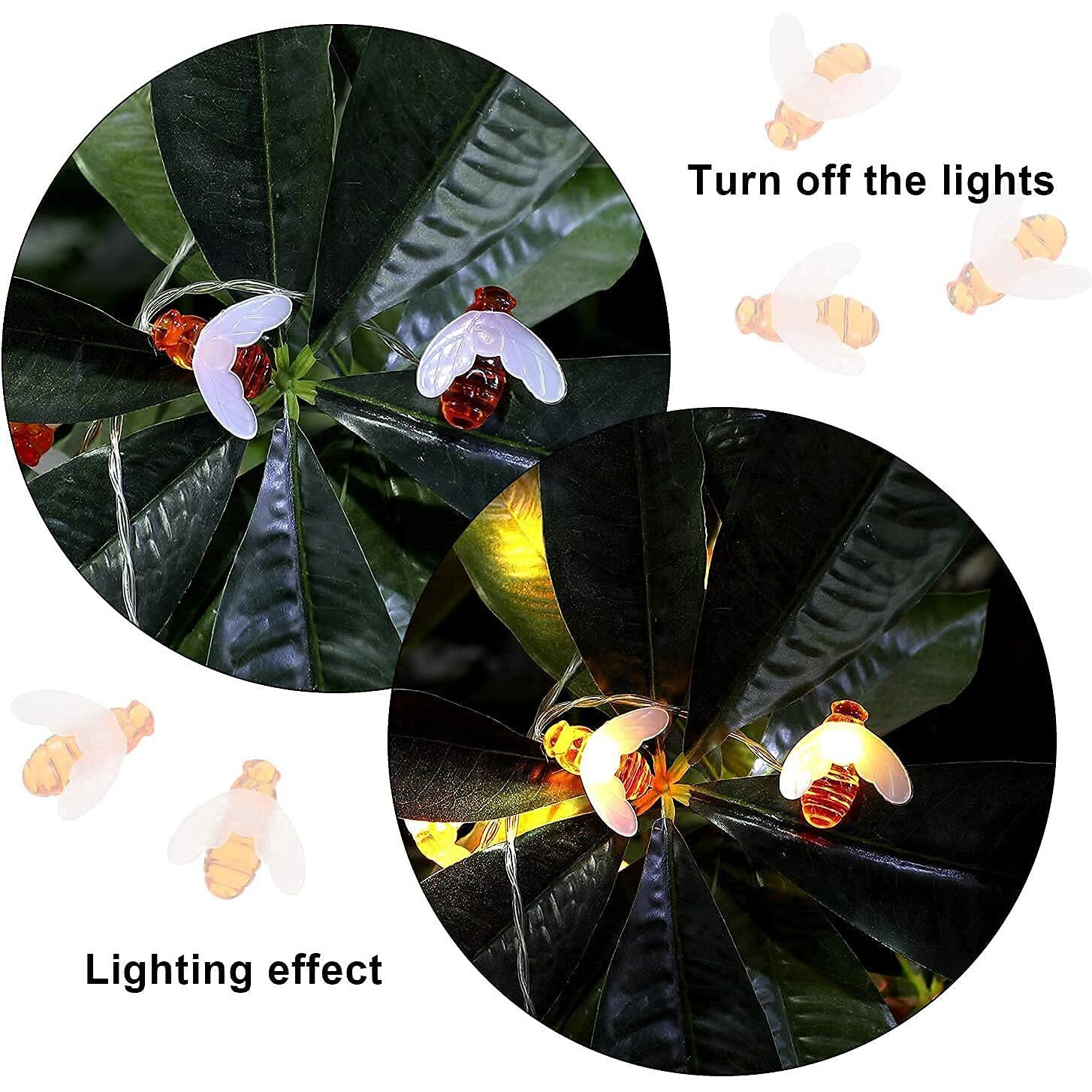PESCA Honey Bee String Lights for Indoor Outdoor Decoration Diwali Light for Party Birthday Diwali Christmas Navratri Valentine Gift Home Decoration Light (4 Meter 25 LED, Warm White)