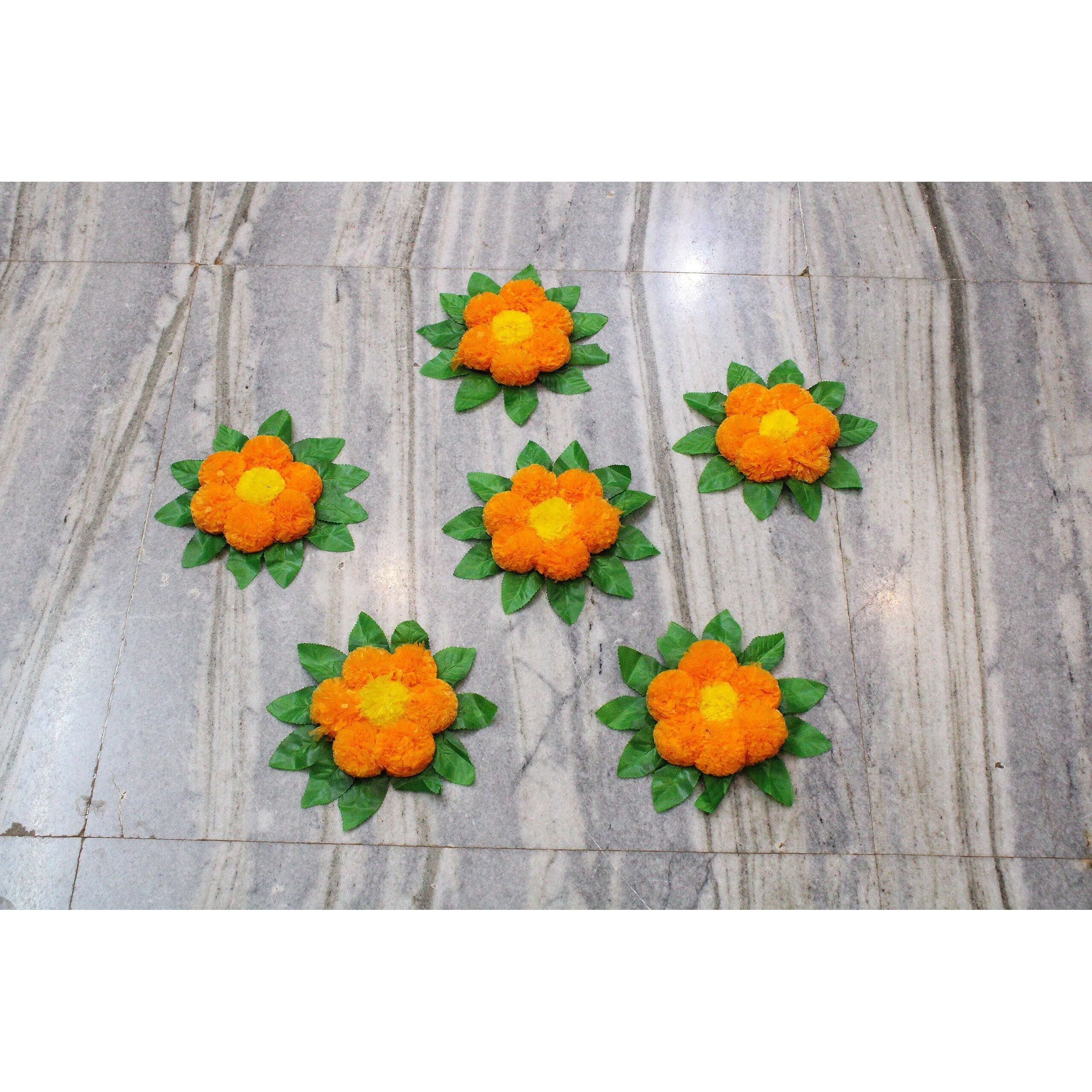 JH Gallery Handmade Artificial Flowers Rangoli Set Decoration Home Decor - Home and Pooja Room Decorative Floor Mats, Diwali Festive for Home Floor Decor
