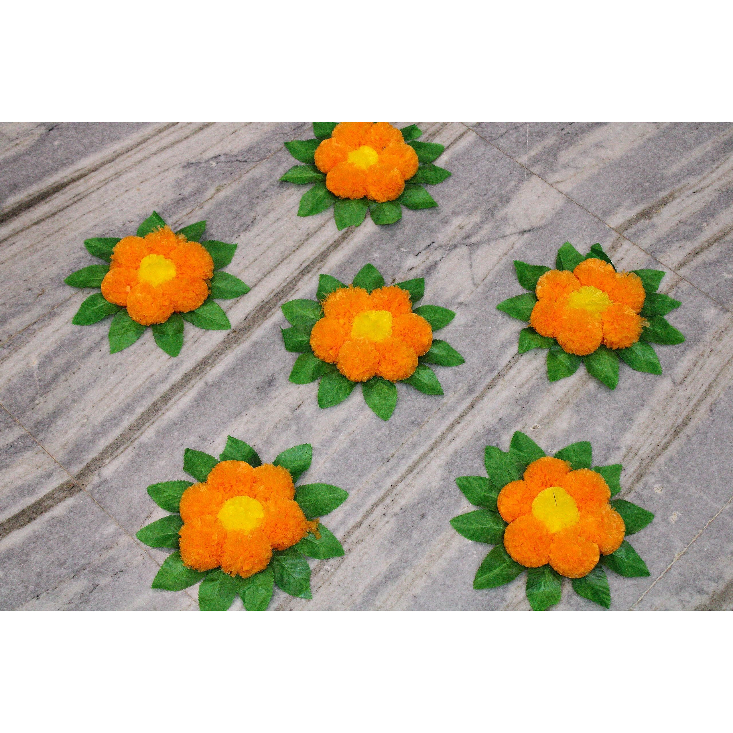 JH Gallery Handmade Artificial Flowers Rangoli Set Decoration Home Decor - Home and Pooja Room Decorative Floor Mats, Diwali Festive for Home Floor Decor