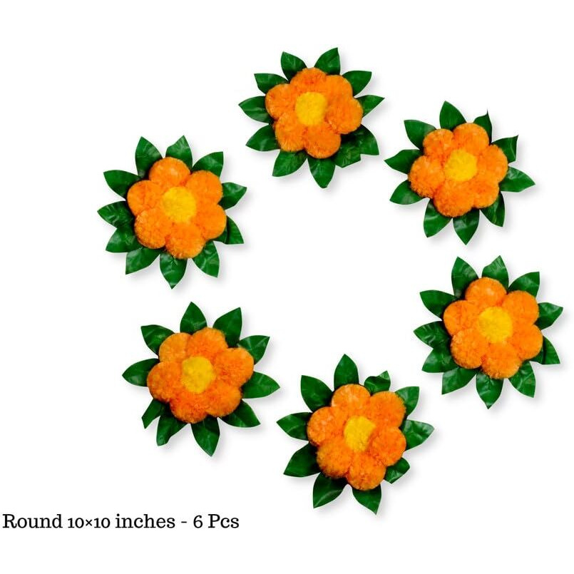 JH Gallery Handmade Artificial Flowers Rangoli Set Decoration Home Decor - Home and Pooja Room Decorative Floor Mats, Diwali Festive for Home Floor Decor