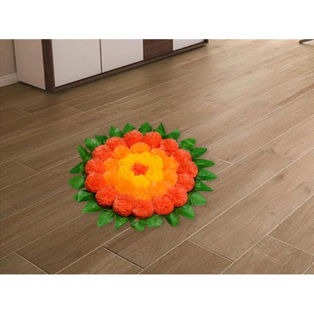 JH Gallery Handmade Artificial Flowers Rangoli Set Decoration Home Decor - Home and Pooja Room Decorative Floor Mats, Diwali Festive for Home Floor Decor