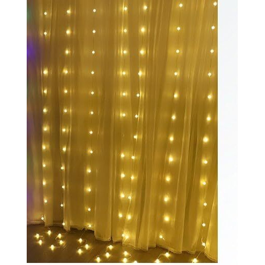 PESCA Crystal Ball Curtain Lights with Ball Pendants 100 LED 3x2 Meter String Light with 8 Mode for Diwali,Xmas Party,Wedding - Warm White