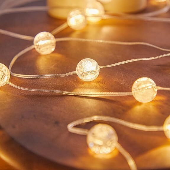 PESCA Crystal Ball Curtain Lights with Ball Pendants 100 LED 3x2 Meter String Light with 8 Mode for Diwali,Xmas Party,Wedding - Warm White