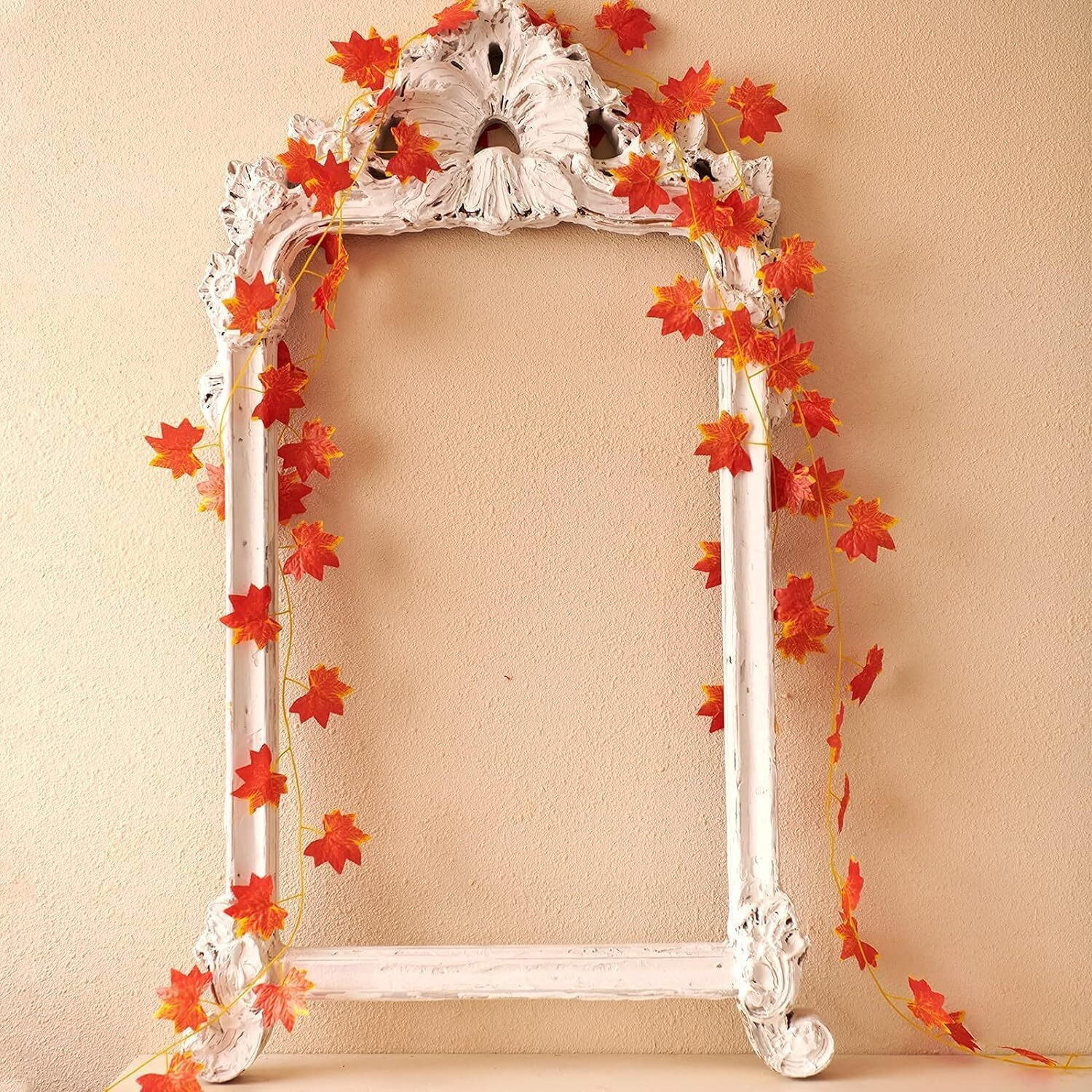 TIED RIBBONS Pack of 6 Artificial Maple Plant Leaves Creeper Garlands (92 inch) for Decoration Wall Hanging Home Decor Balcony Indoor Outdoor Kitchen Living Room Office Craft Diwali Decorative Items