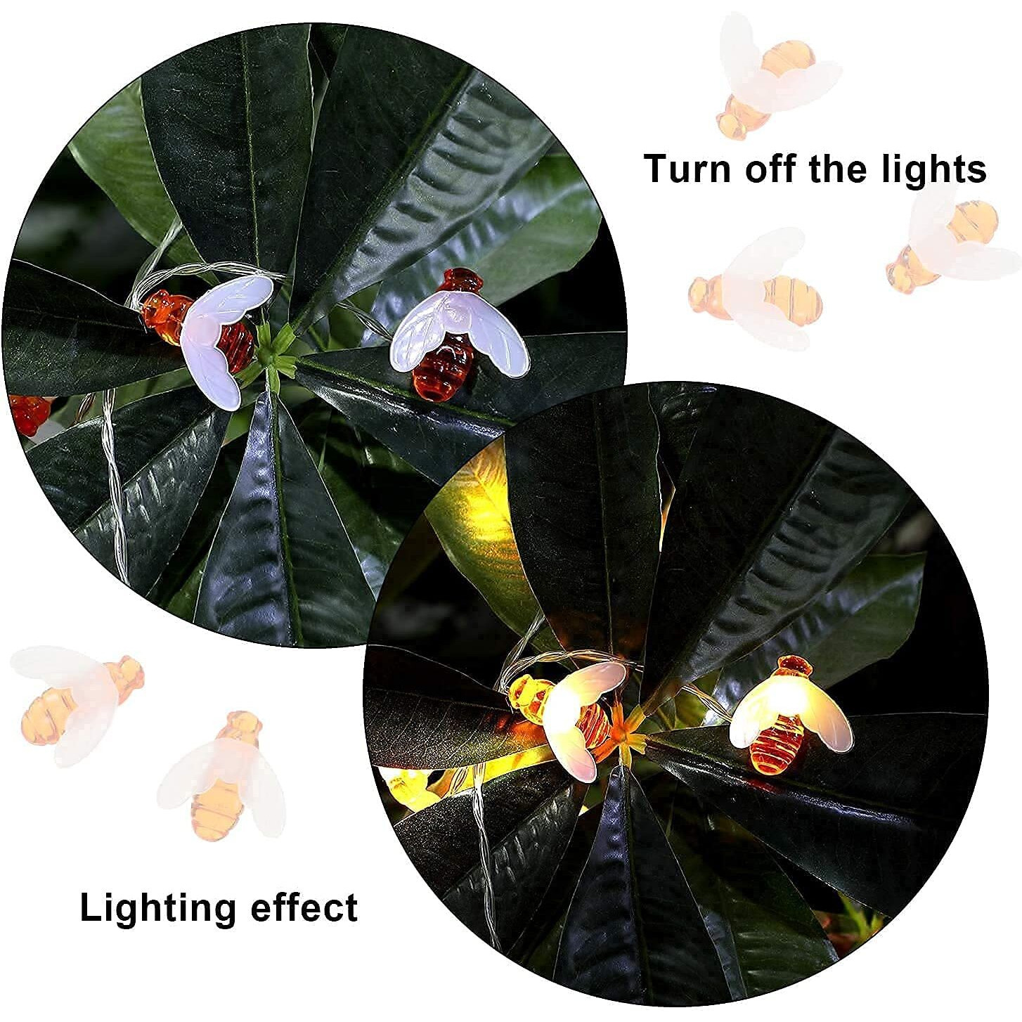 PESCA Honey Bee String Lights for Indoor Outdoor Decoration Diwali Light for Party Birthday Diwali Christmas Navratri Valentine Gift Home Decoration Light (3 Meter 15 LED, Warm White)
