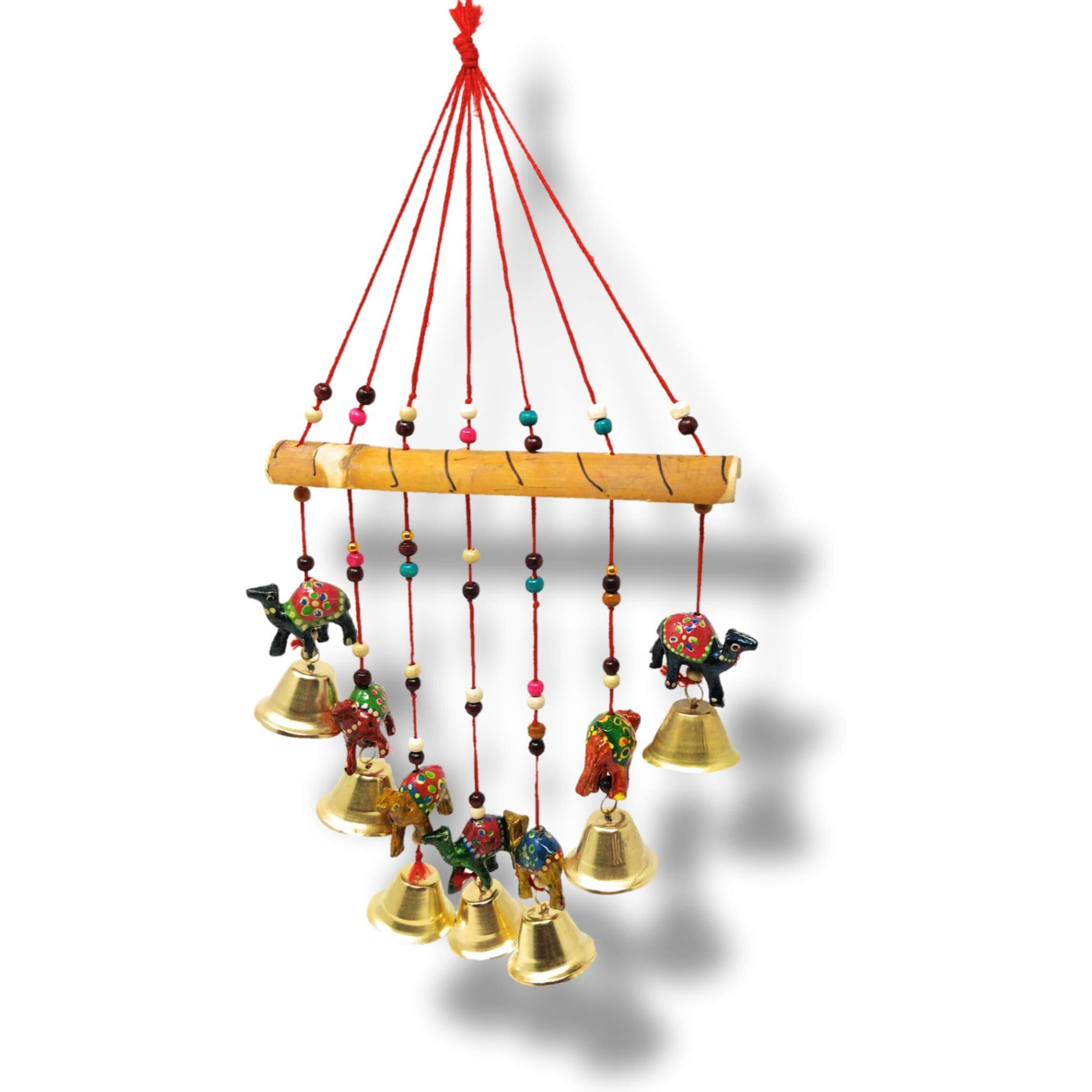 JH Gallery Handcrafted Rajasthani Wind Chime Door/Wall Hanging Decorative Showpiece/Wall Hanging/Home Decor/Home Furnishing/Diwali Gift/Corporate Gift (Camel)