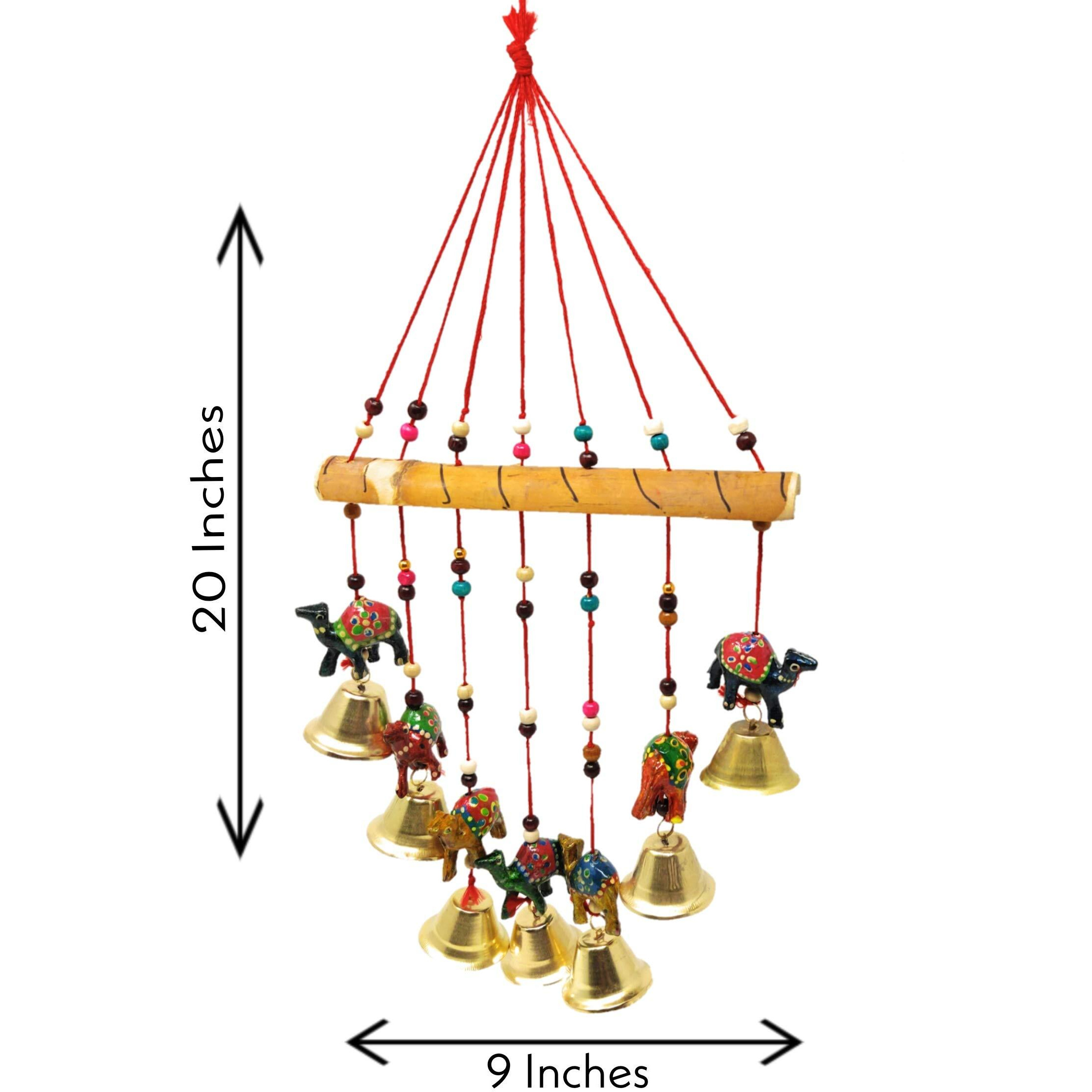 JH Gallery Handcrafted Rajasthani Wind Chime Door/Wall Hanging Decorative Showpiece/Wall Hanging/Home Decor/Home Furnishing/Diwali Gift/Corporate Gift (Camel)