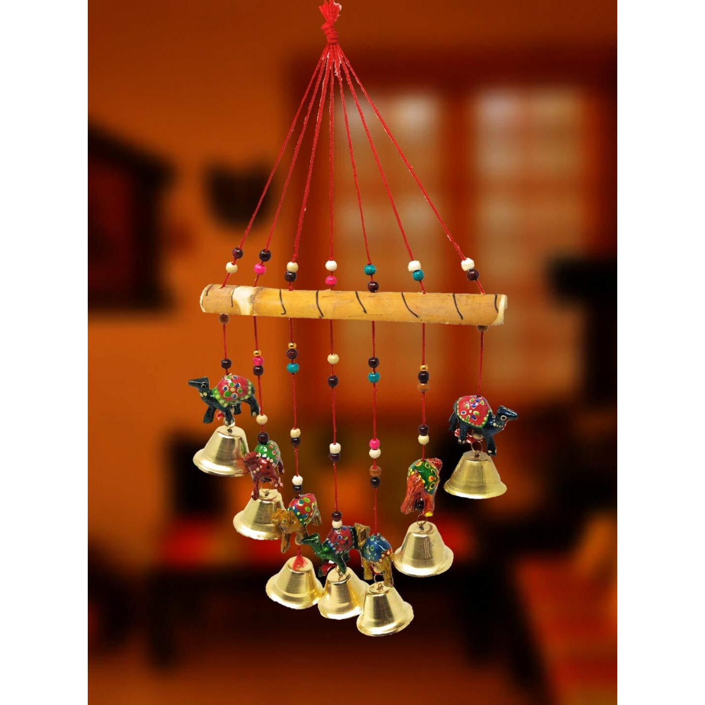JH Gallery Handcrafted Rajasthani Wind Chime Door/Wall Hanging Decorative Showpiece/Wall Hanging/Home Decor/Home Furnishing/Diwali Gift/Corporate Gift (Camel)