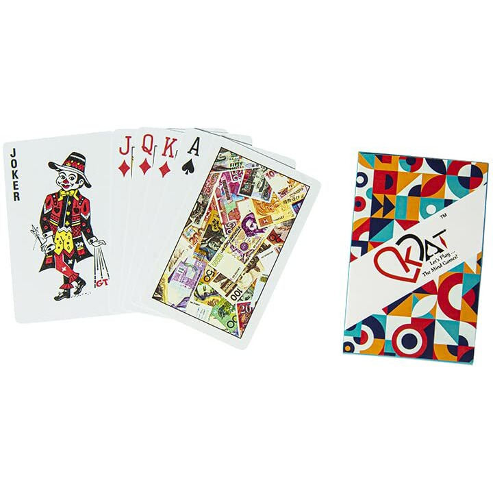 KAT 1 Piece Playing Cards Pure Plastic 100% PVC Design J Multicolour Pack Premium Deck for Bridge Rummy Poker Holi Diwali Taash Game Nights Party & Fun