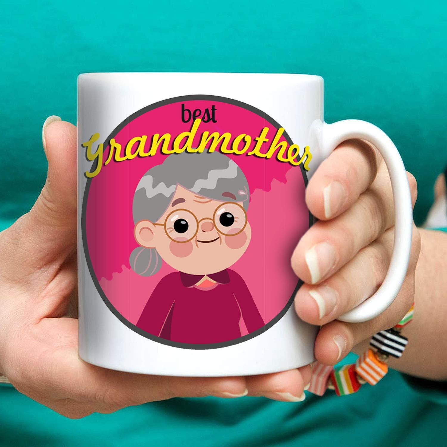 exciting Lives - Best Grandparents Coffee Ceramic Mugs -Gift for Fathers Day, Birthday, Anniversary Gift for Grandparents, Father, Dada, Dadi, Nana, Nani Gift for Diwali, Festival - Set of 2-330 ml