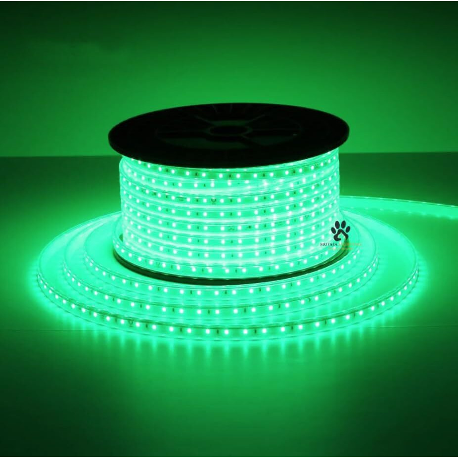 Mufasa LED Rope Light Indoor Outdoor Strip Home Decoration Lights, Diwali Festival Lights False Ceiling, Balcony 220V AC (Non Adhesive Back) (Green, 2 Meter)