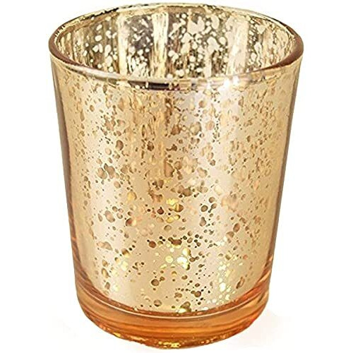 The Purple Tree Glass Gold Mercury Votive Tealight Candle Holders For Diwali Christmas (Pack of 6) Diwali Tealights, Corporate Gifts, Home Decor Gift Item, Diwali Decoration, Christmas Tealight