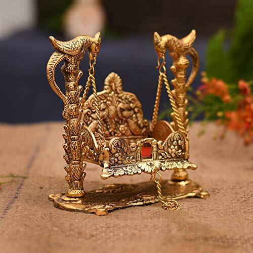 Collectible India Metal Laddu Gopal Jhula Singhasan Pooja Chowk Pooja Purpose & Diwali Decoration Gifts