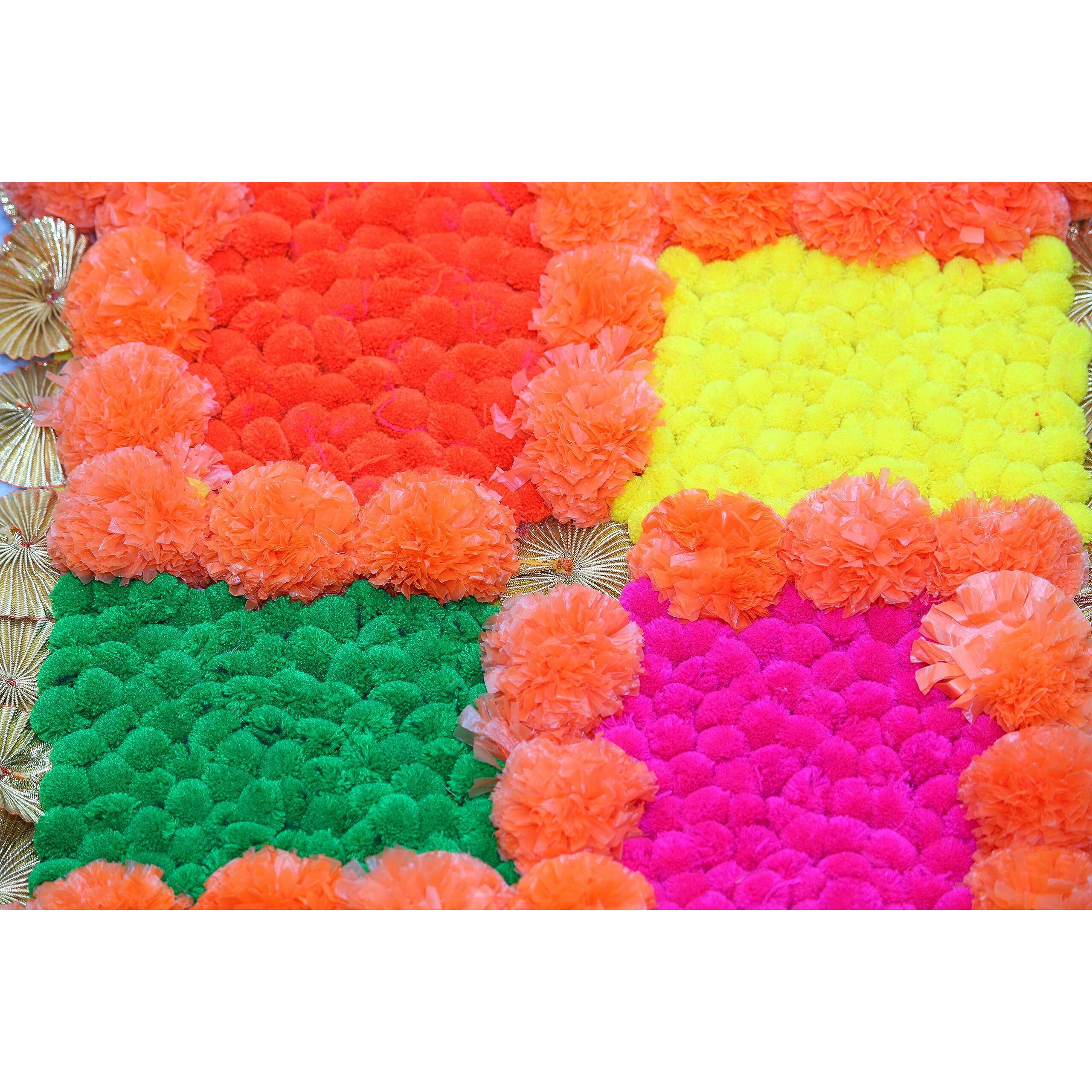 JH Gallery Handmade Artificial Flowers Rangoli Set Decoration Home Decor - Home and Pooja Room Decorative Floor Mats, Diwali Festive for Home Floor Decor