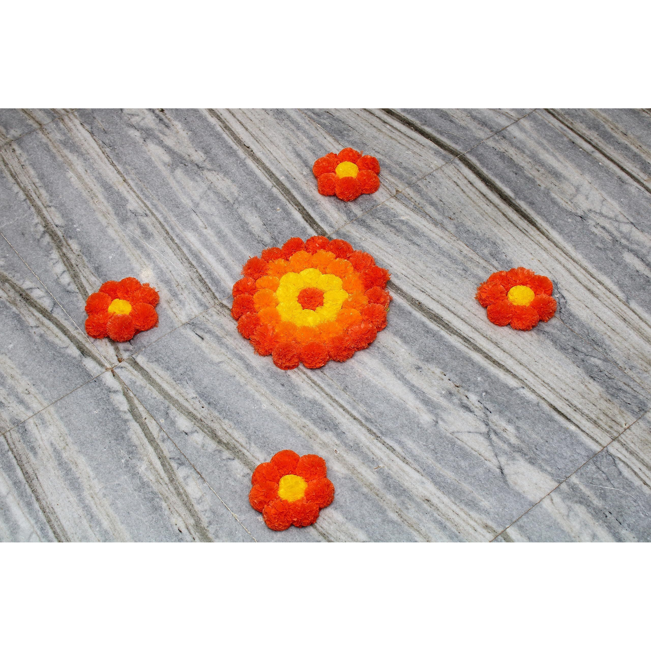 JH Gallery Handmade Artificial Flowers Rangoli Set Decoration Home Decor - Home and Pooja Room Decorative Floor Mats, Diwali Festive for Home Floor Decor