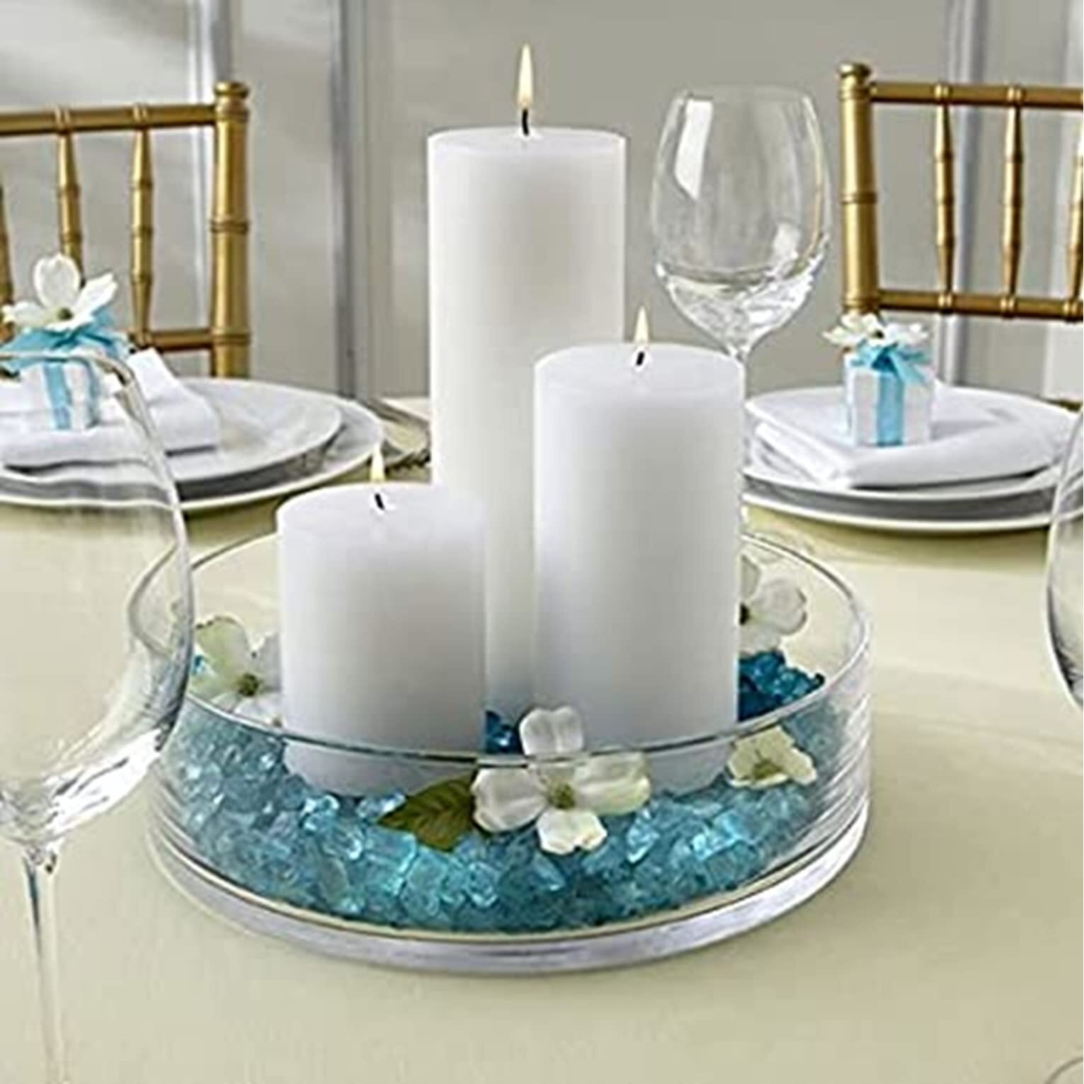 AuraDecor Unscented Pillar Candle Set of 3 | Votive Candles for Home Decor | Diwali Decoration Long Burning, Smokeless, Dripless | Parraffin Wax (2x2, 2x4, 2x6 Inches)