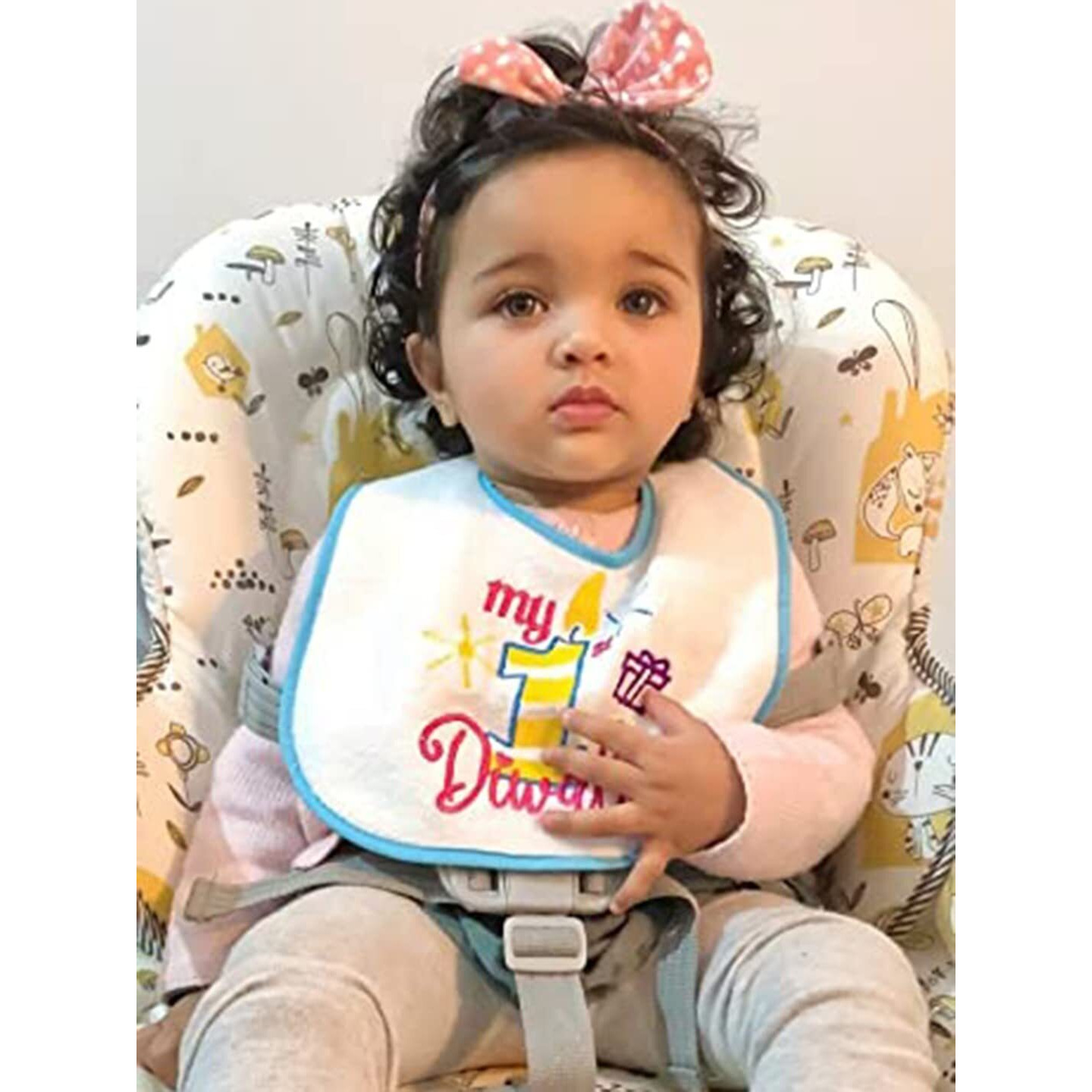 Butterthief Pure Terry Cotton Unisex Baby Bibs feeding Newborn Super Soft Apron Fiber filled Drooler Bibs Reversible (Pack of 1 pc) (Diwali)