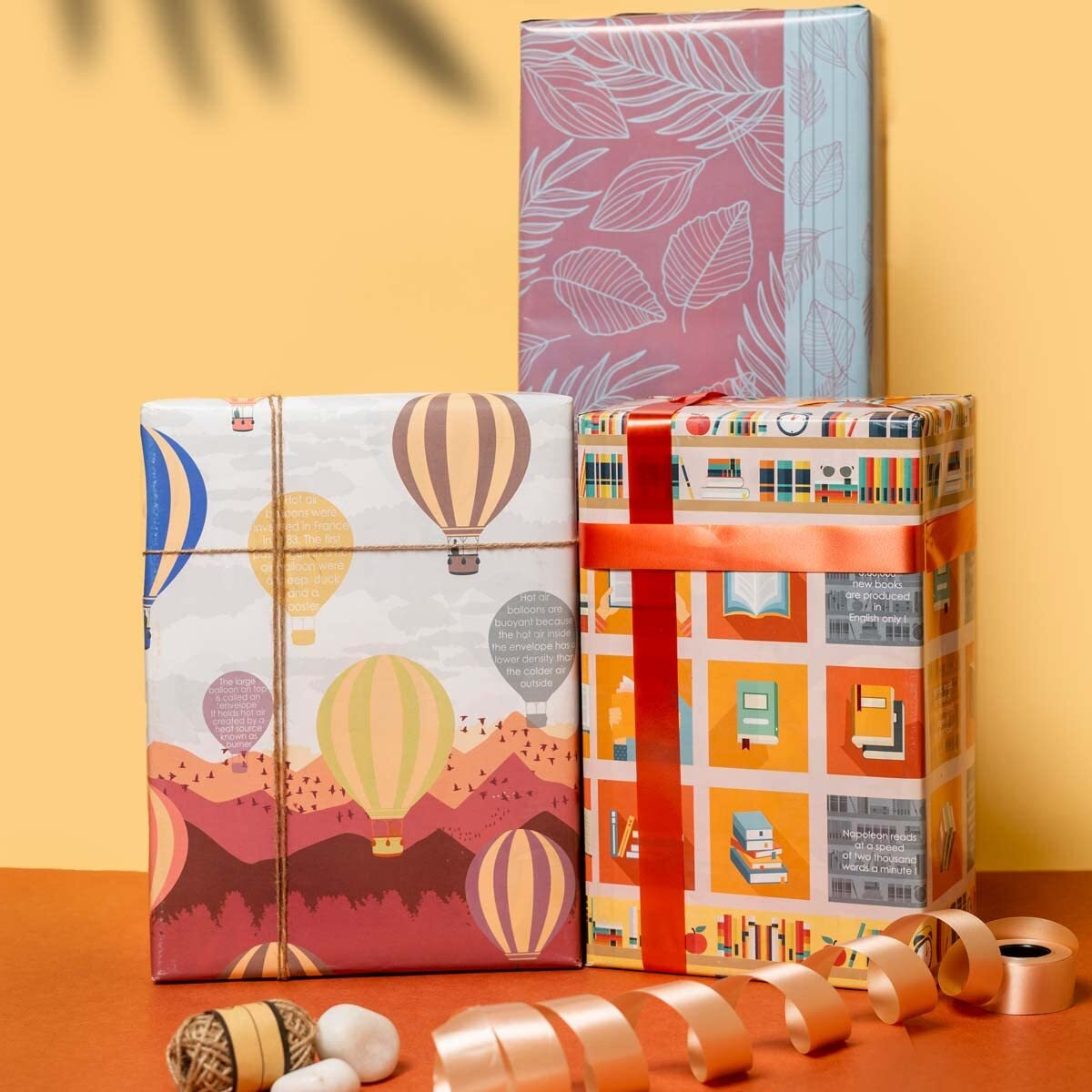eVincE Wrapping Paper - Pack of 6 Large Gift Packing Paper with 28 x 20 - Multi Occasion Gift Paper for Diwali, Birthday, Wedding, Party Decor - Premium Recyclable Gift Wrapper with Fun Facts