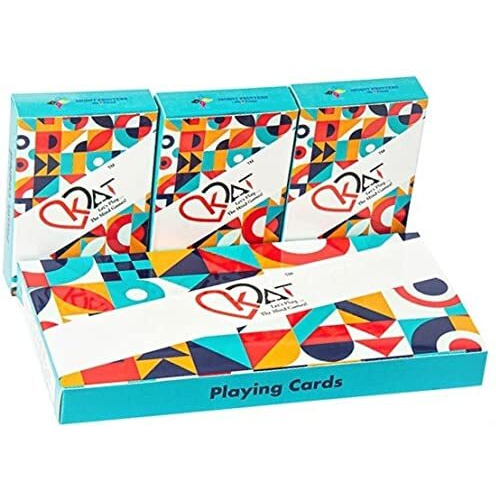 KAT 3 Piece Playing Cards Plastic Coated Black Single Colour Design F Pack Premium Art Card Paper Decks for Bridge Rummy Poker Holi Diwali Taash Game Nights Party & Fun