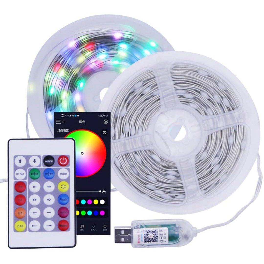 GIFTMAX Smart Fairy String Lights - 10 Meter 100 Led Fairy Lights With Music Mode Remote App Control Rgb Color Changing Indoor,Outdoor,Decorative,Diwali (10 Meter), White