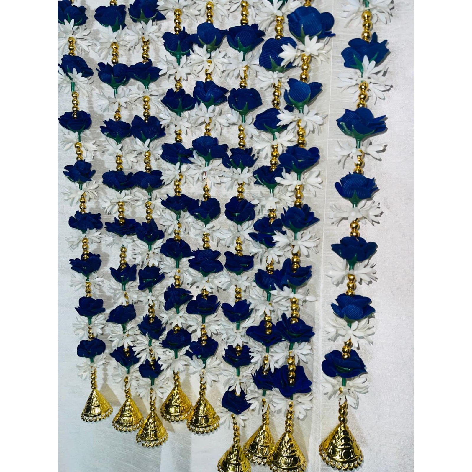 CROWNNIMREET 5 Feet Artificial Foam Flower Toran Long, Garland for Decoration Festival Navratri, Diwali, Marriages, Temple and Home/Office Inauguration (Royal Blue, Pack of 10)