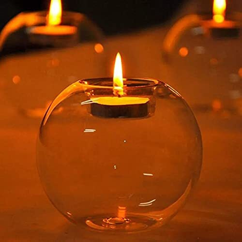The Purple Tree Glass Orb Tealight Candle Holders for Christmas (Pack of 1) Christmas Tealights, Corporate Gifts, Home Decor Gift Item, Diwali Decoration, Diwali Dcor