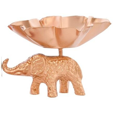 CraftVatika Elegant Elephant Metal Tea Light Candle Holder Diwali Decoration Item for Home Decor Gift - Modern Design, Wedding Decoration - Handcrafted Tabletop Decorative