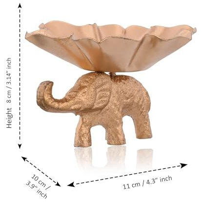 CraftVatika Elegant Elephant Metal Tea Light Candle Holder Diwali Decoration Item for Home Decor Gift - Modern Design, Wedding Decoration - Handcrafted Tabletop Decorative