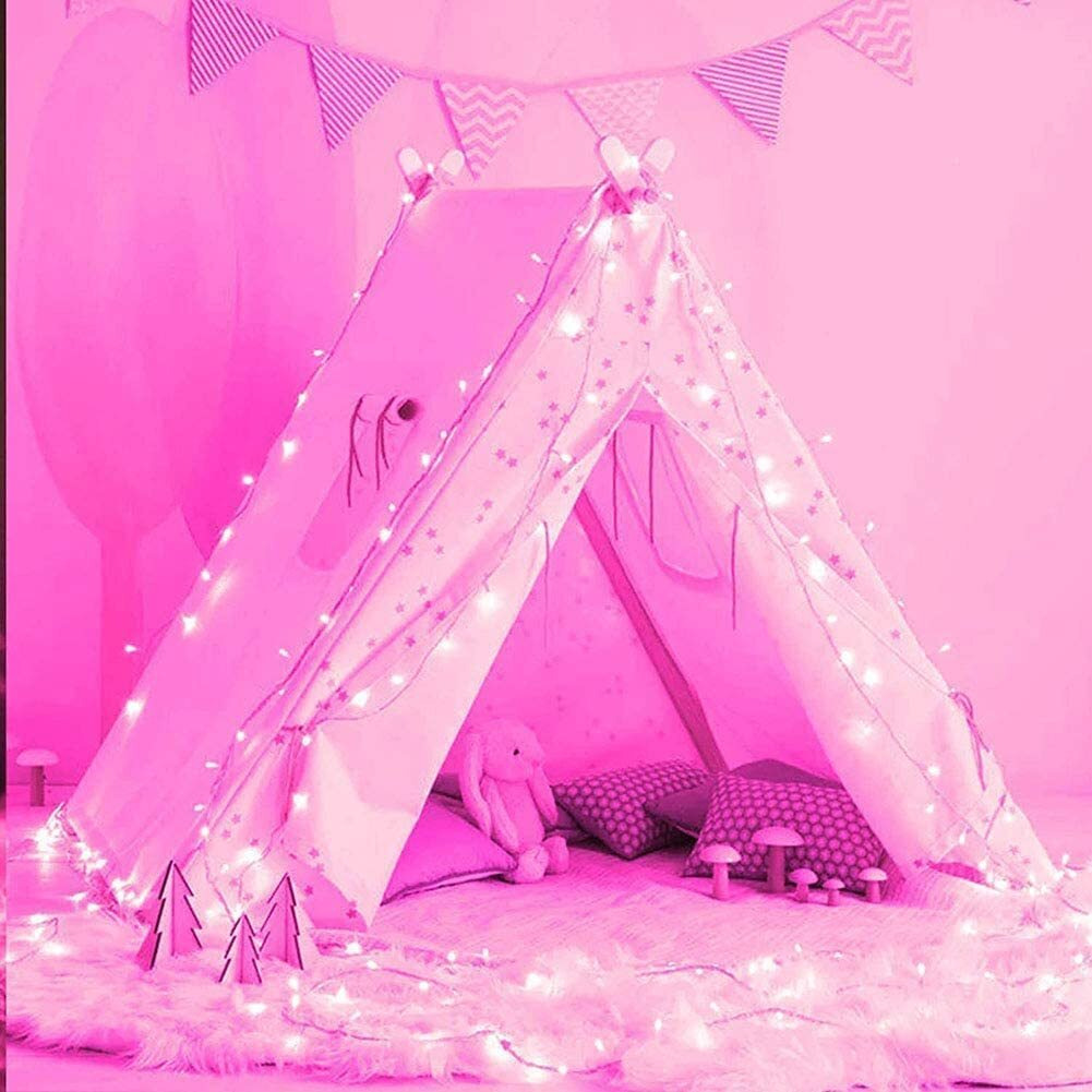 The Purple Tree Pink LED Fairy Light for Diwali (12 Mtr, Pack of 1) Serial Lights for Decoration- Electric Corded String Lights for Home Decoration, Diwali Decoration Lights, Balcony Lights