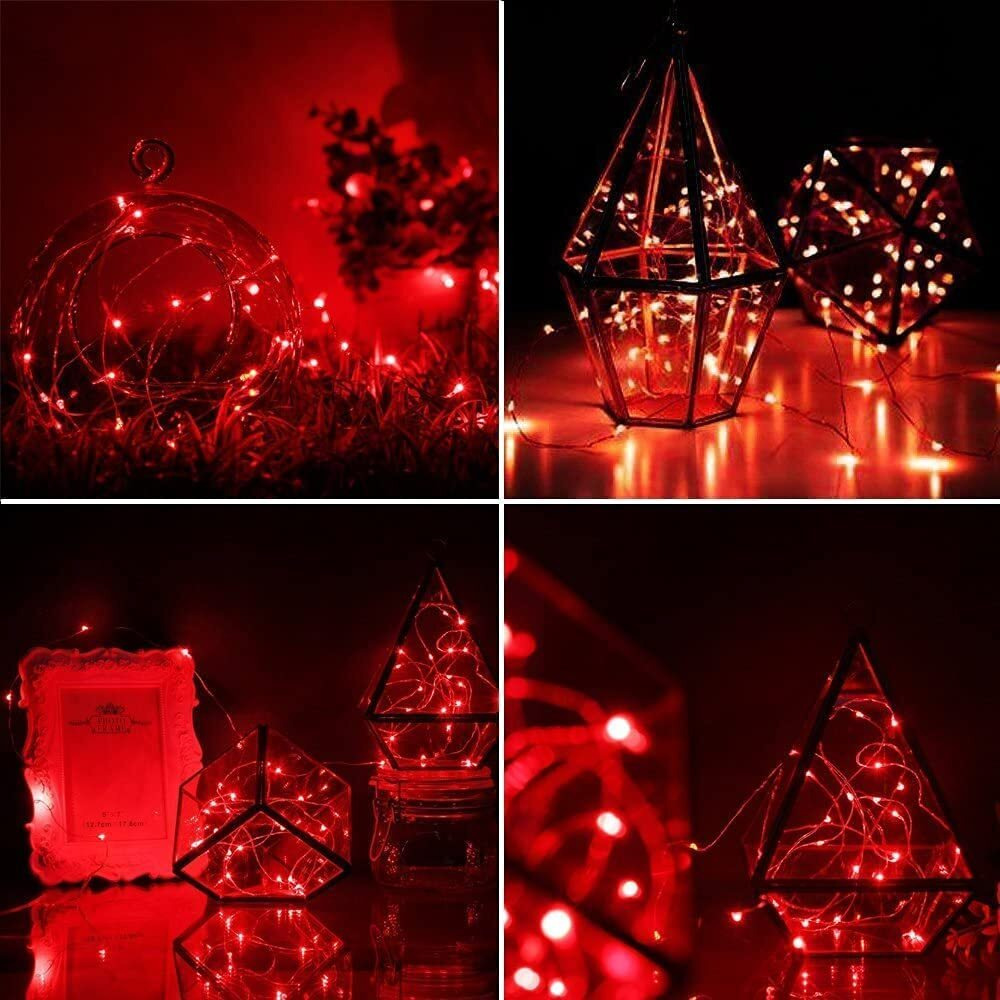 The Purple Tree Red LED Fairy Light for Diwali (12 Mtr, Pack of 1) Serial Lights for Decoration- Electric Corded String Lights for Home Decoration, Diwali Decoration Lights, Balcony Lights