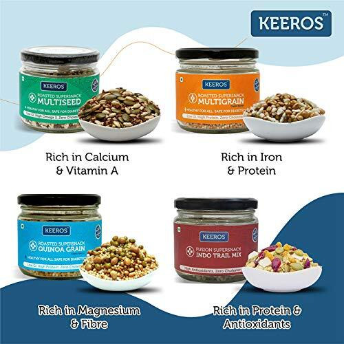 Keeros Healthy Diwali Gift Box with a variety of Sweet & Salted, Tasty & Nutritious Super Snacks in Beautiful Glass Jars Packed in Premium Gift Hamper | Diwali Corporate Gift for Employees & Clients
