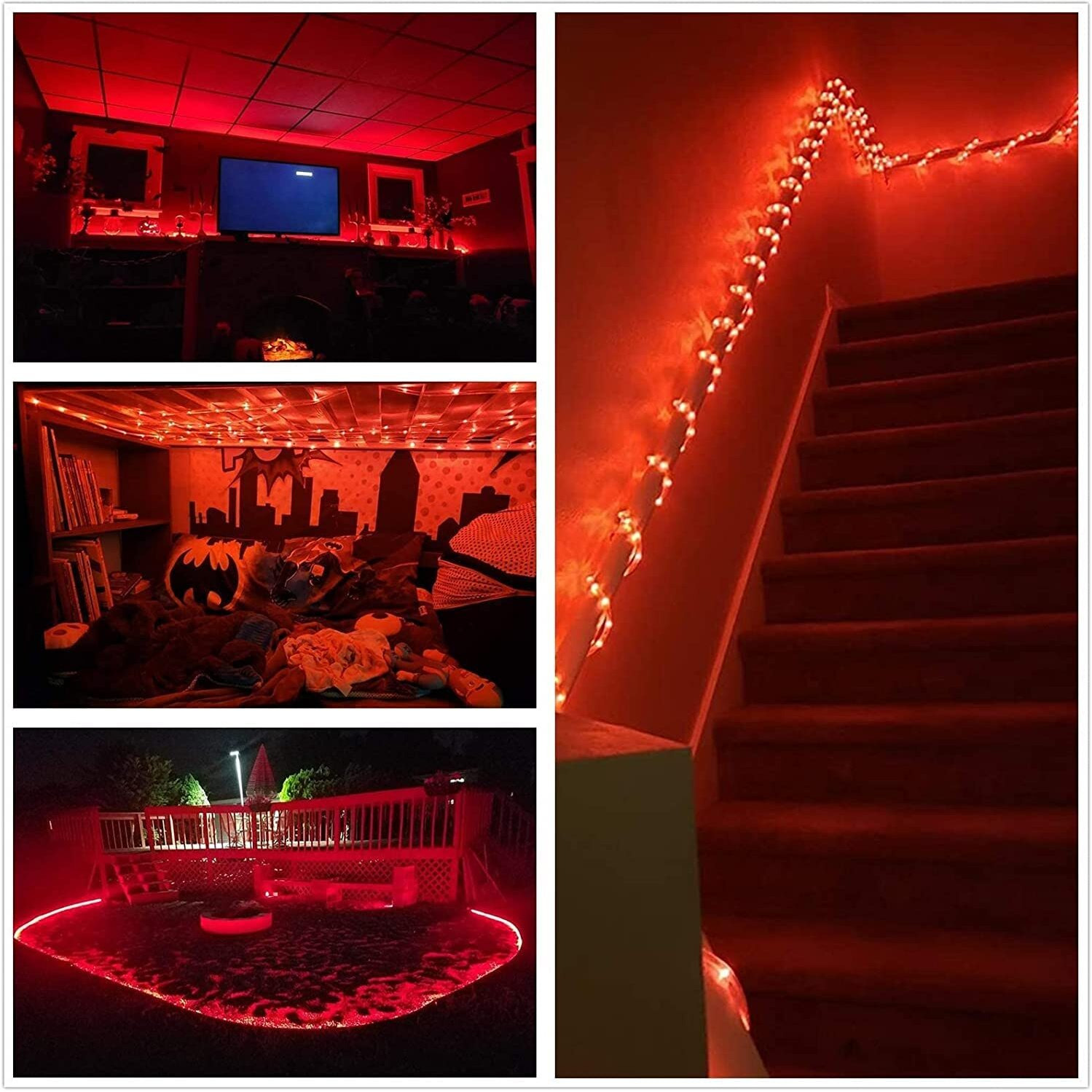 fizzytech Super Bright 20 Meter Waterproof LED Ceiling Light for False Ceiling,Cove Light, Led Strip Light for Home Decoration,Diwali,Christmas-Modes Changing Lights of Home Decoration (RED)