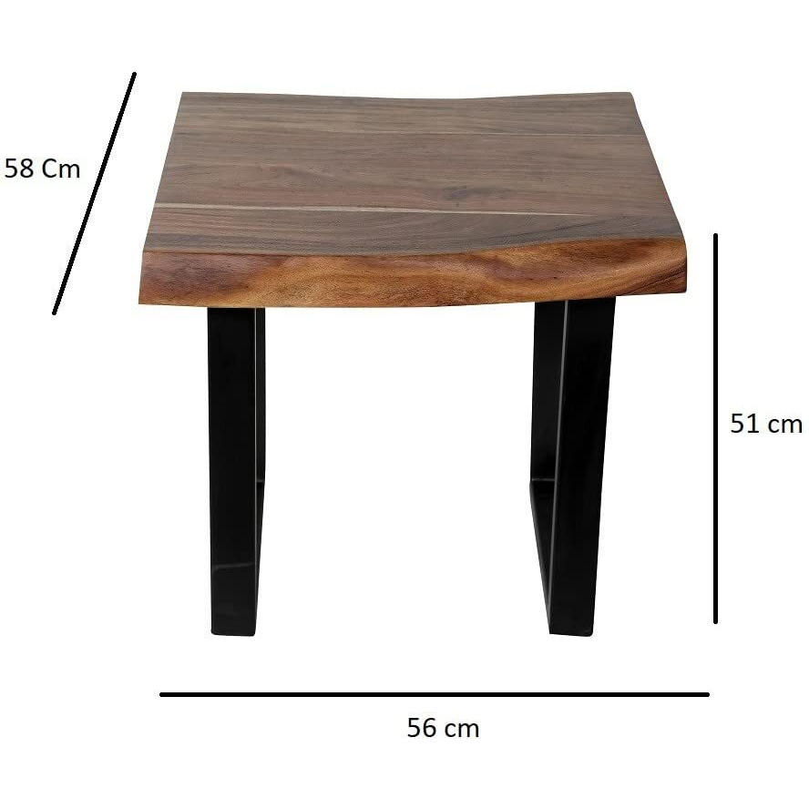 SMAART CRAAFTS Irish Solid Wood END Table for Living Room | Premium Live Edge Shape Side Table for Home | Acacia Wood, Natural Finish | Diwali Decorations