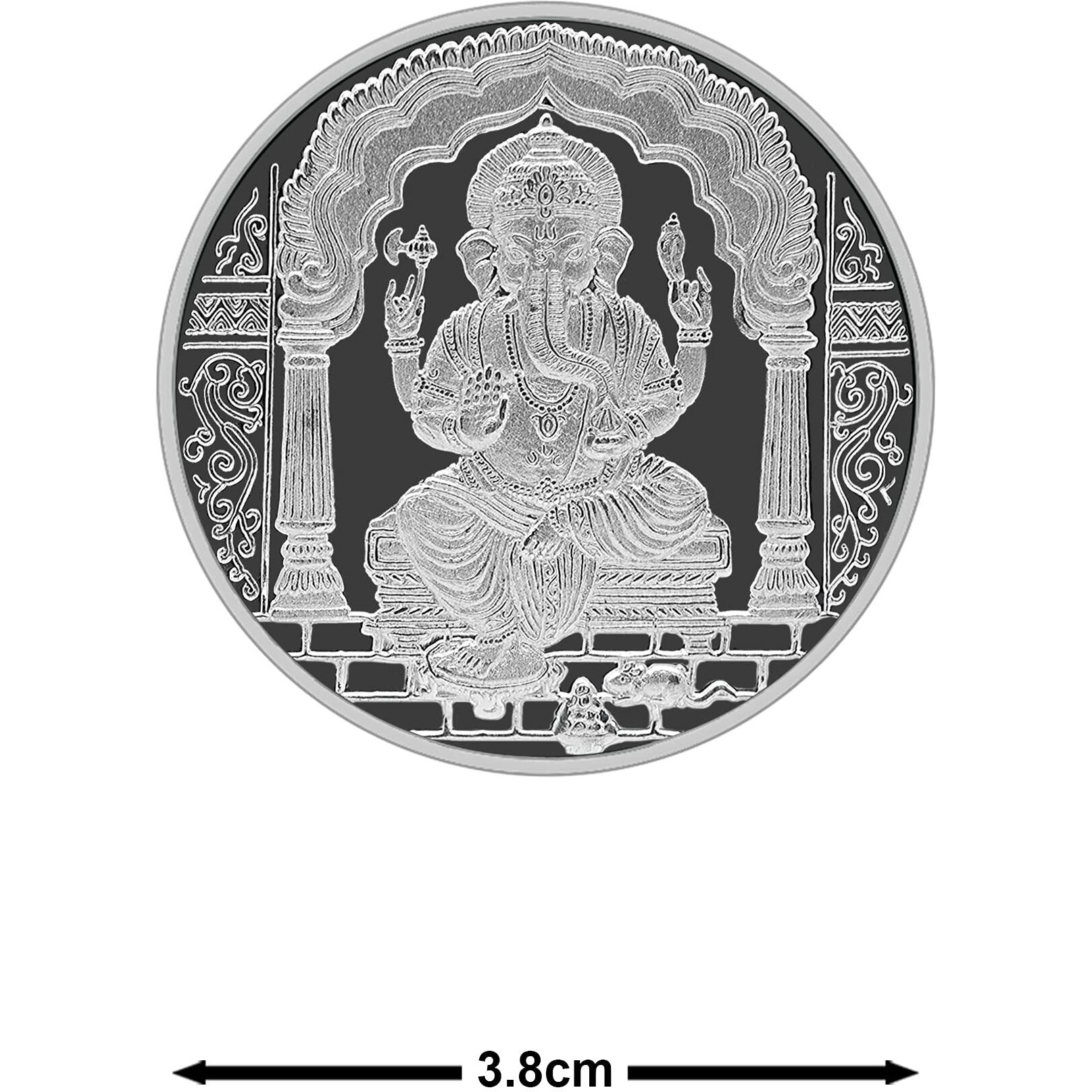 MAA SILVER 999 Purity Silver Ganpati/Ganesh Ji Coin/Sikka for Diwali|Dhanteras with Box for Gifting & Religious Use (20 Grams)