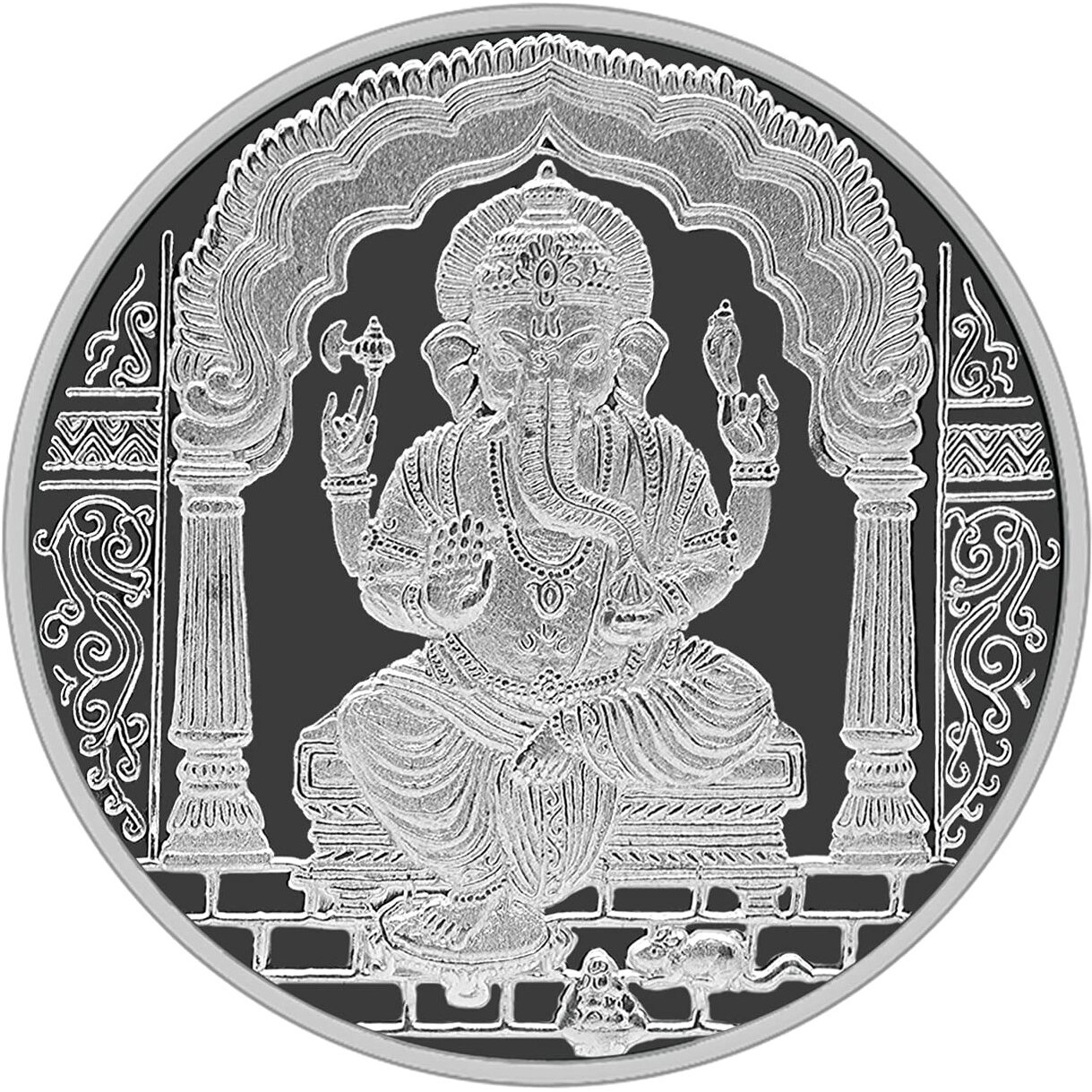 MAA SILVER 999 Purity Silver Ganpati/Ganesh Ji Coin/Sikka for Diwali|Dhanteras with Box for Gifting & Religious Use (50 Grams)