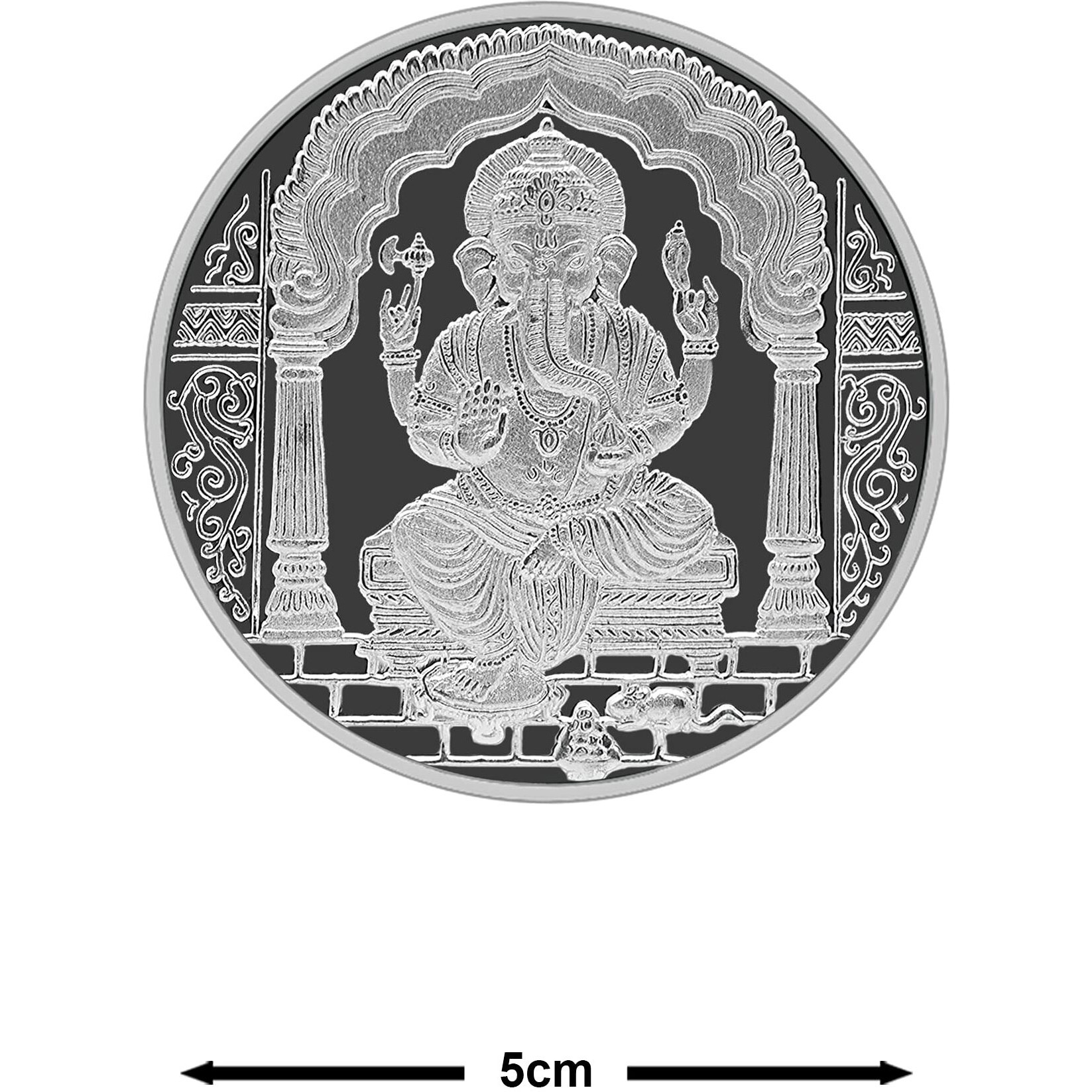 MAA SILVER 999 Purity Silver Ganpati/Ganesh Ji Coin/Sikka for Diwali|Dhanteras with Box for Gifting & Religious Use (50 Grams)