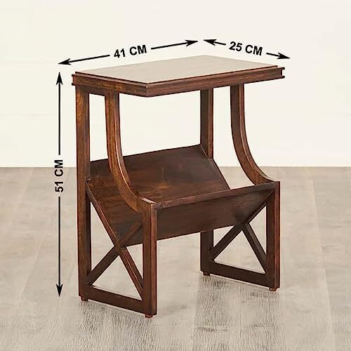 SMAART CRAAFTS LATIVA END Table for Living Room and Bedroom | Premium Design Rectangular Side Table for Home & Kitchen| Brown Finish, Mango Wood | Diwali Decorations